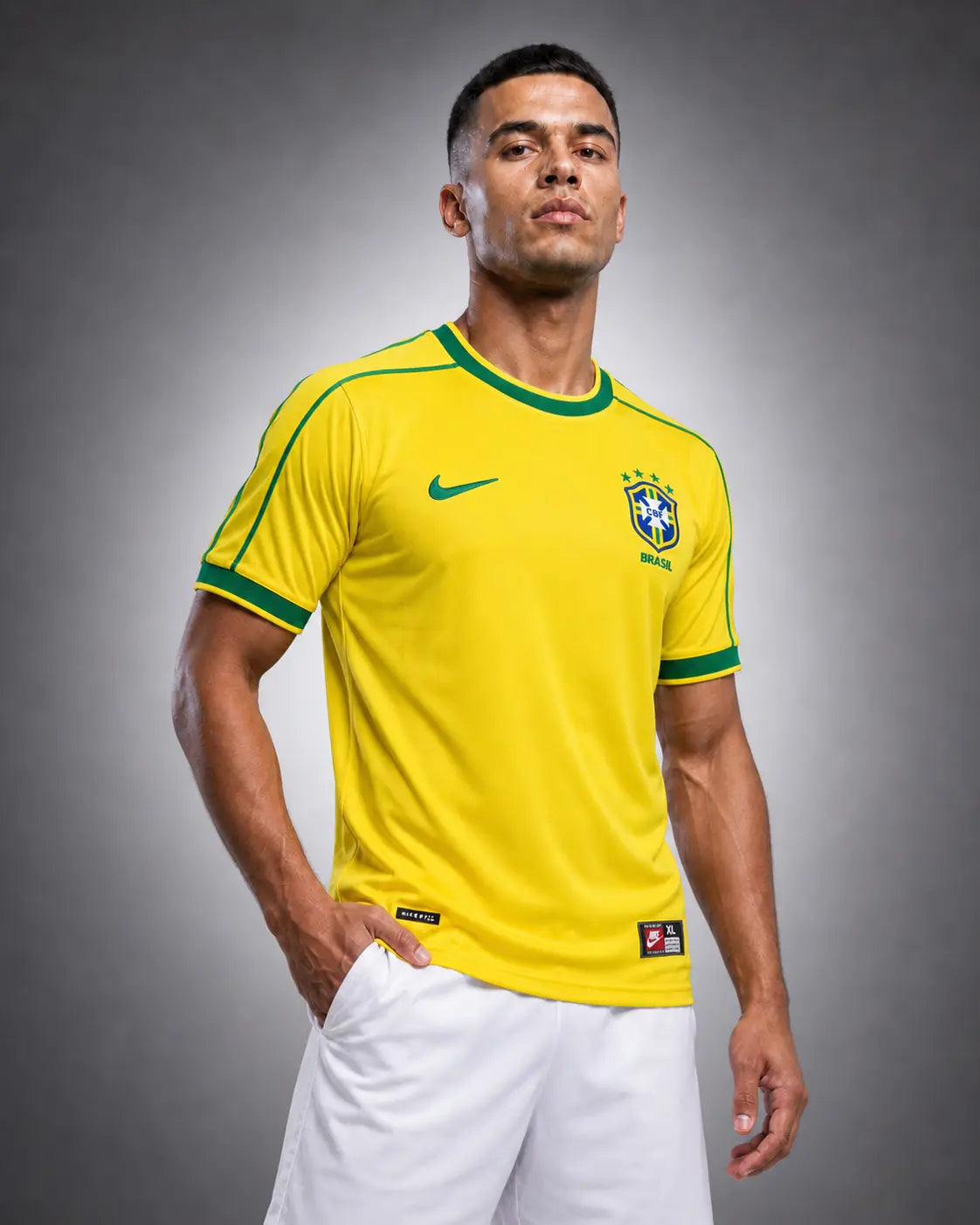 Brazil 1998 Retro Home Football Shirt - Yellow