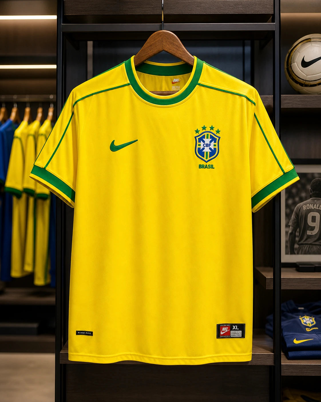 Brazil 1998 Retro Home Football Shirt - Yellow