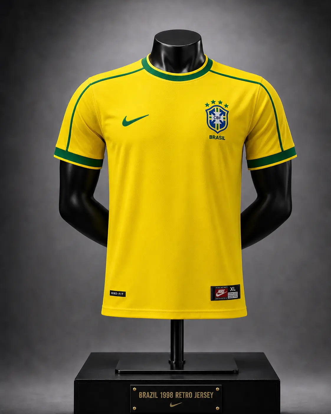Brazil 1998 Retro Home Football Shirt - Yellow