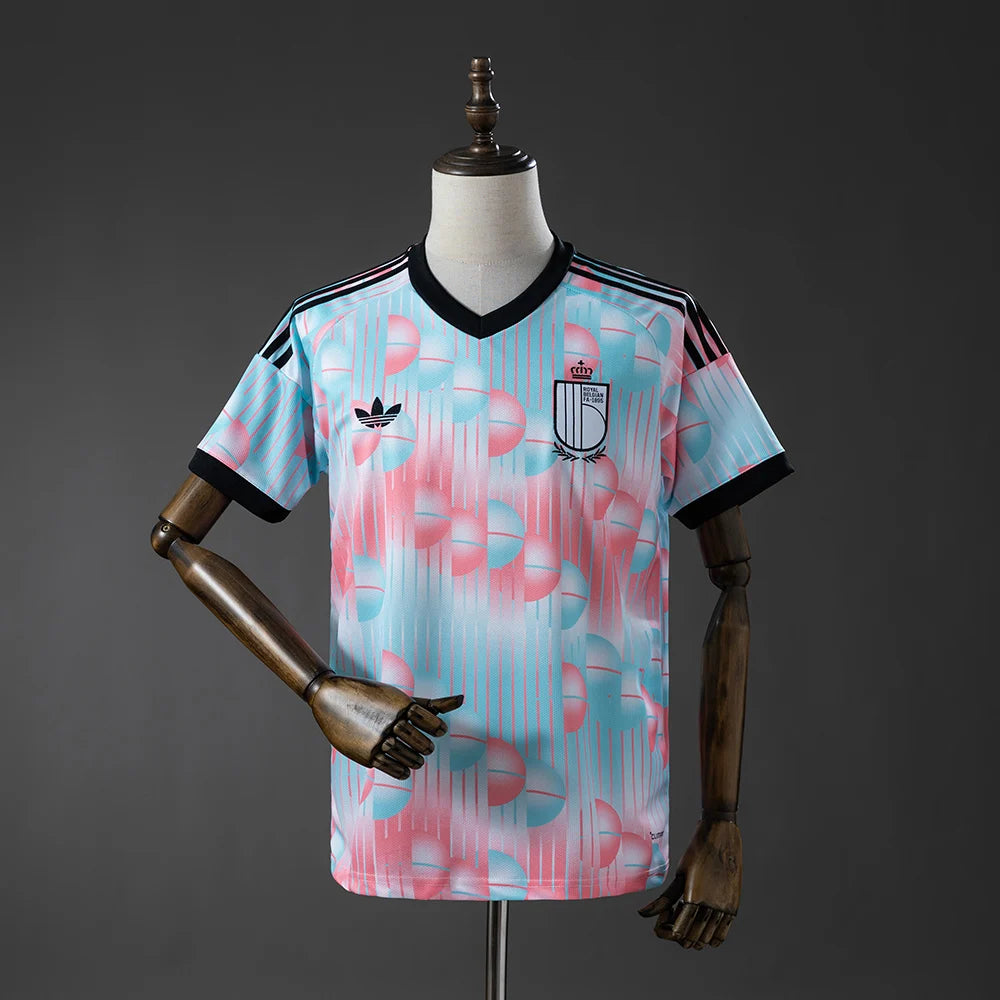 Belgium 2026 World Cup Away Jersey - Fan Version - Light Blue and Pink