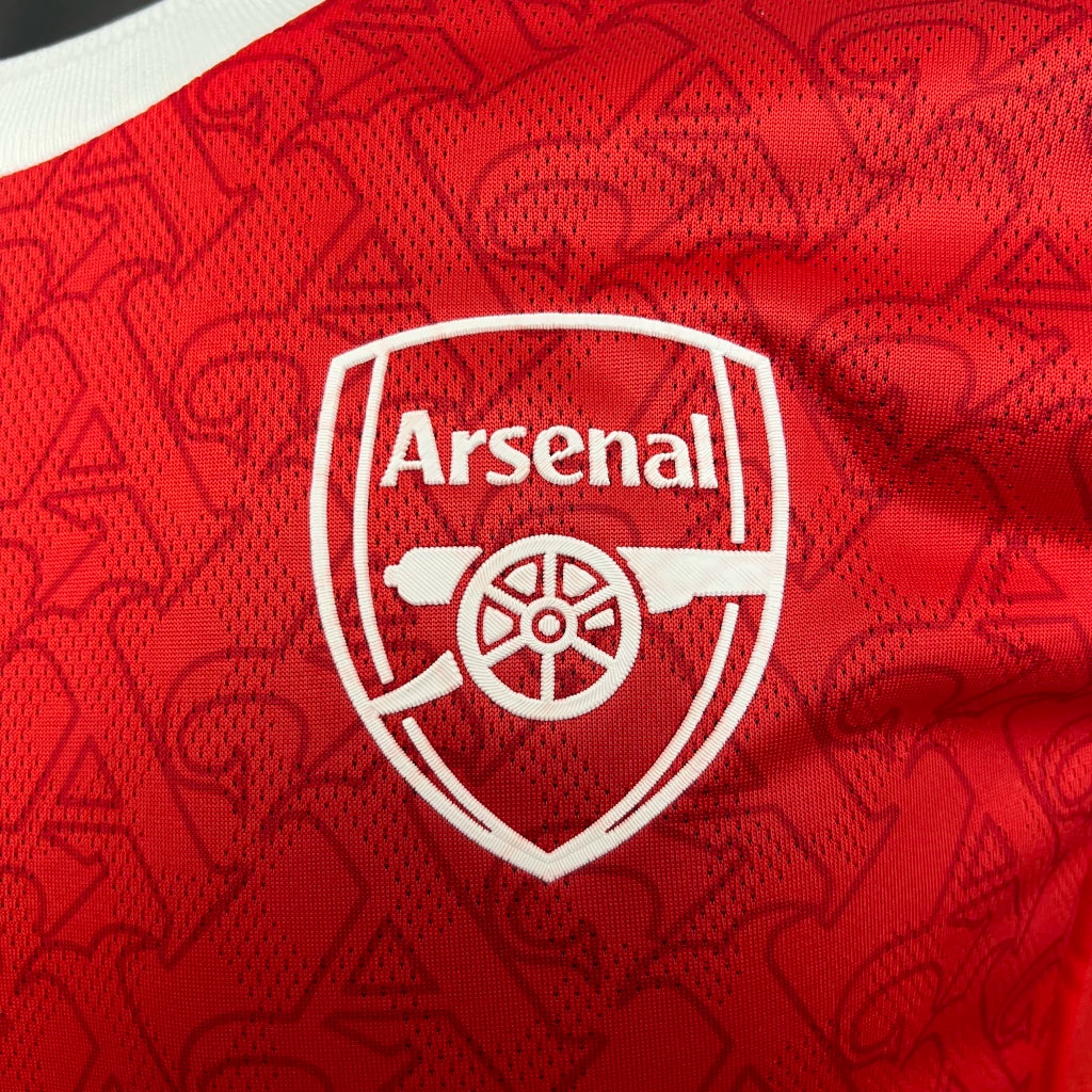 Arsenal Heimtrikot 25/26 – Spielerversion – Rot und Weiß